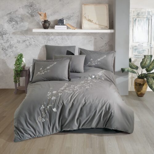 Lenjerie poplin Premium Vera gri