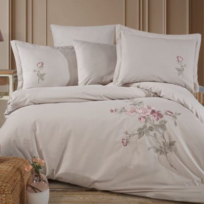 lenjerie din bumbac 100% poplin cu broderie palmyra tas
