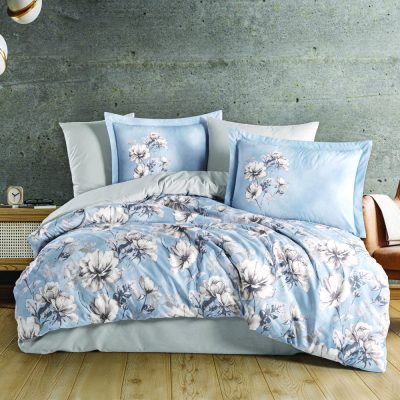 lenjerie de pat poplin Larmina Sky Blue