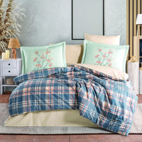 lenjerie de pat poplin Margaret Blue