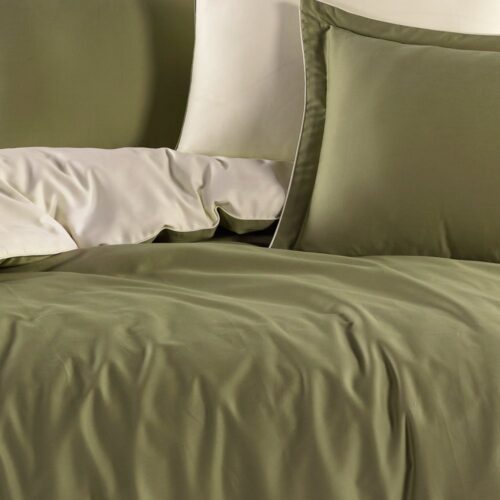 lenjerie satin diamond yesil krem