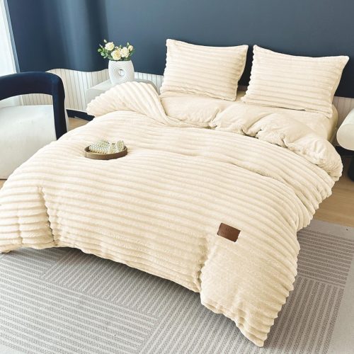 lenjerie cocolino cu elastic model uni cu dungi - crem