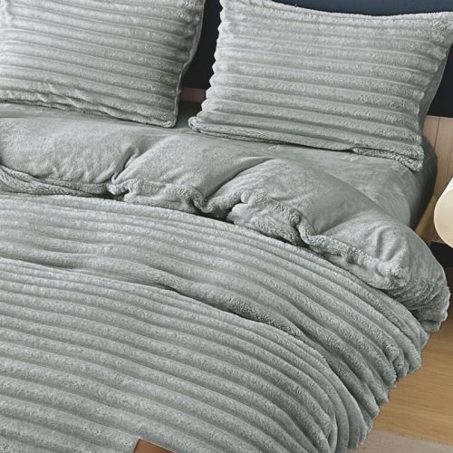 lenjerie cocolino cu elastic model uni cu dungi - gri deschis - 4 piese