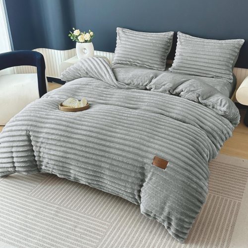 lenjerie cocolino cu elastic model uni cu dungi - gri deschis