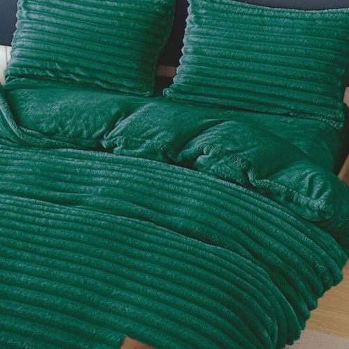 lenjerie cocolino cu elastic model uni cu dungi - verde smarald - 4 piese