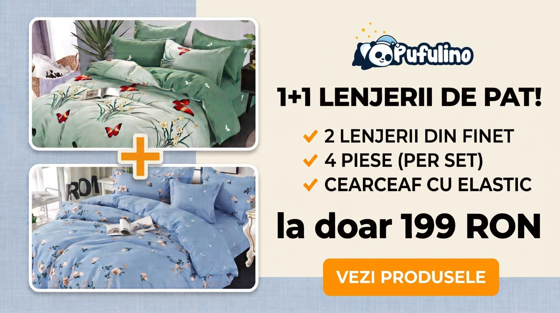 OFERTA 1+1 LENJERII ELASTIC 4 PIESE