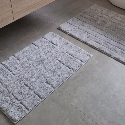set covorase baie maco Bricks - gri deschis (1)