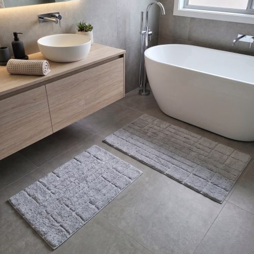 set covorase baie maco Bricks - gri deschis