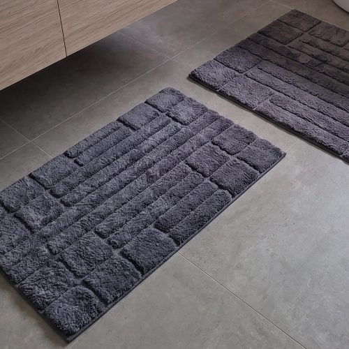 set covorase baie maco Bricks - gri inchis (1)