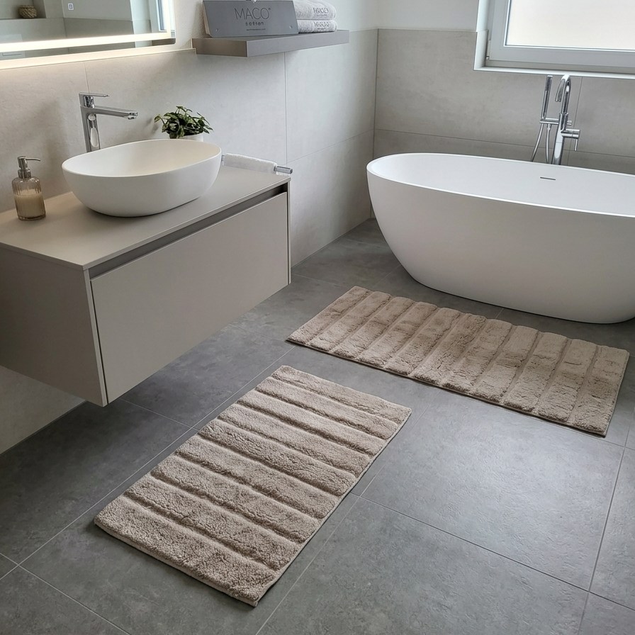 set covorase baie maco Line - bej set covorase baie maco Line - bej