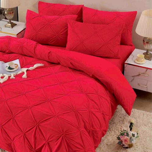 Lenjerie din Catifea cu pliuri Rosu Jojo Home